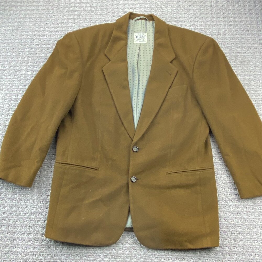 Vintage Hugo Boss Twenty Brown Cashmere Blazer Coat Jacket Men S 048 Formal Suit